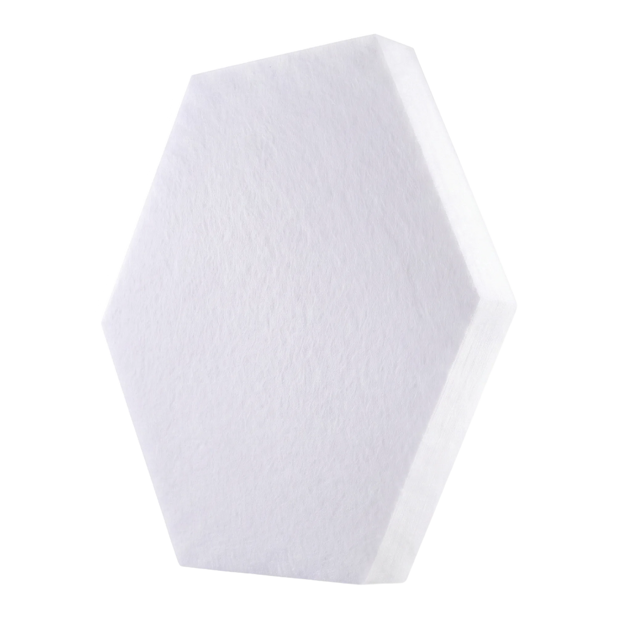 Fiber Hexa Akustikelement aus PET-Vlies in Weiß, Sechseck 290 mm, Schrägansicht