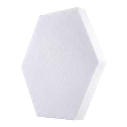 Fiber Hexa Akustikelement aus PET-Vlies in Weiß, Sechseck 290 mm, Schrägansicht