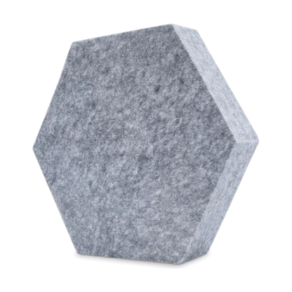 Fiber Solid Hexa in Silbergrau: Sechseck-Akustikelement aus PET-Filz