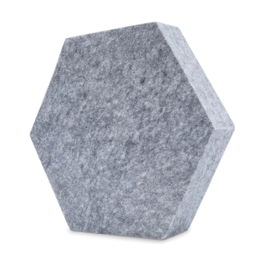 Fiber Solid Hexa in Silbergrau: Sechseck-Akustikelement aus PET-Filz