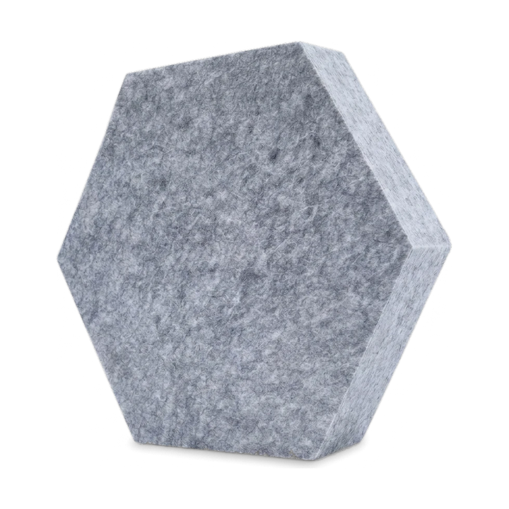 Fiber Solid Hexa in Silbergrau: Sechseck-Akustikelement aus PET-Filz