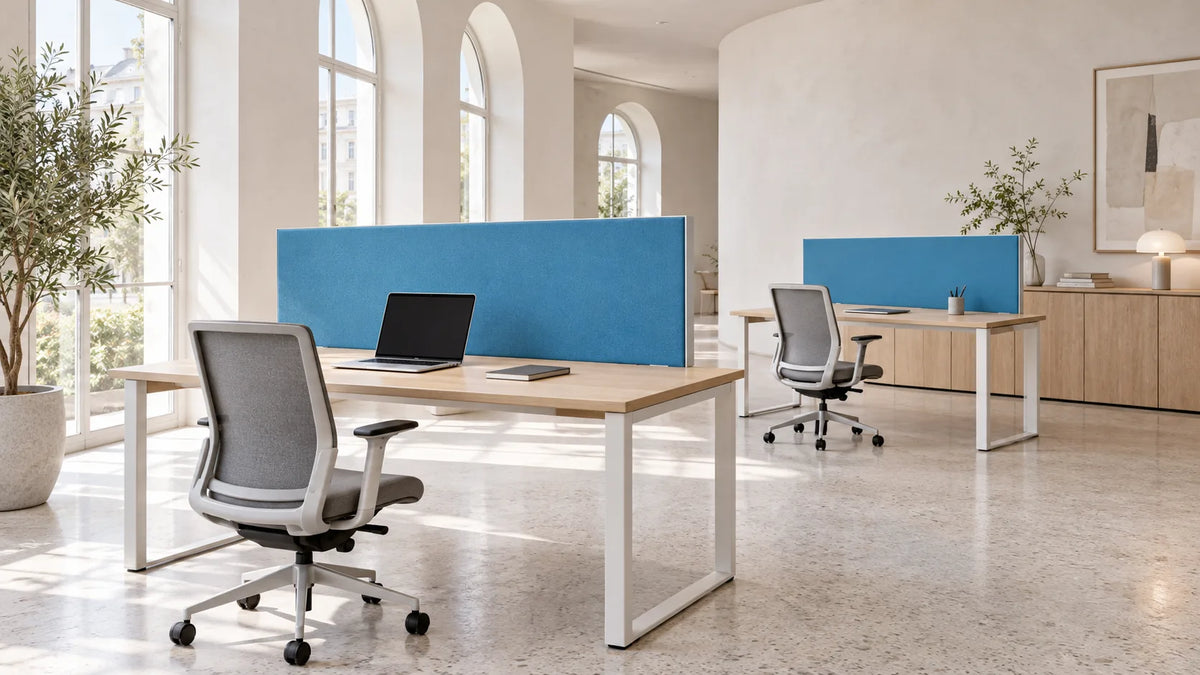 Desk Divider Plus blau im Büro