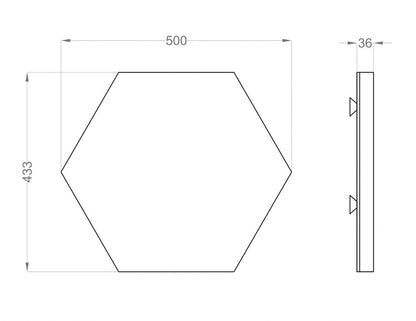 Maßzeichnung Fluffo Glass Hexa