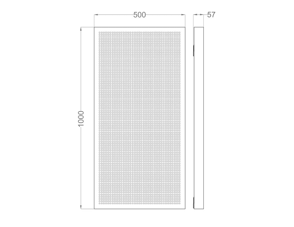 Maßzeichnung Fluffo Perfo Line