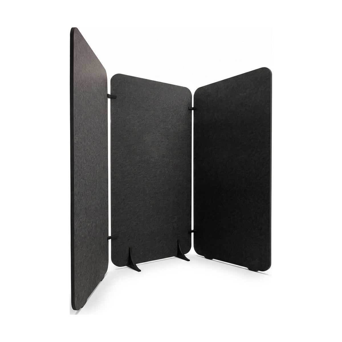 Room Divider Slim L: drei verbundene Elemente in Schwarz als Raumteiler