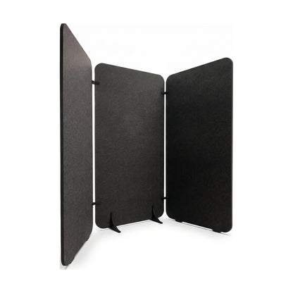 Room Divider Slim L: drei verbundene Elemente in Schwarz als Raumteiler