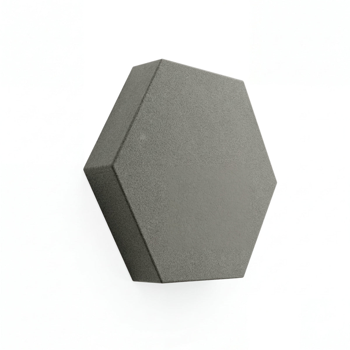 Velvet Hexa Akustikelement in Ash Grey, Sechseck mit Samtoberfläche, Schrägansicht
