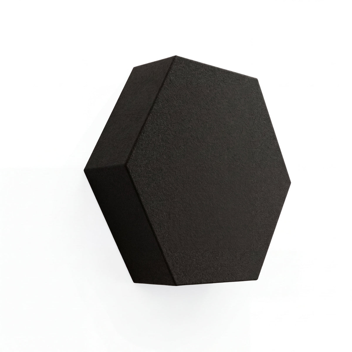 Velvet Hexa Akustikelement in Charcoal, Sechseck mit Samtoberfläche, Schrägansicht
