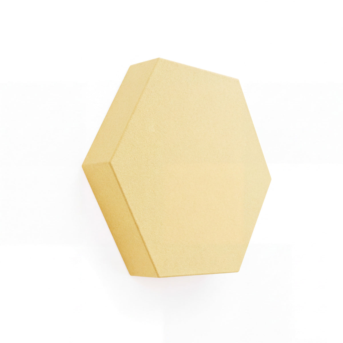 Velvet Hexa Akustikelement in Citrus, Sechseck mit Samtoberfläche, Schrägansicht