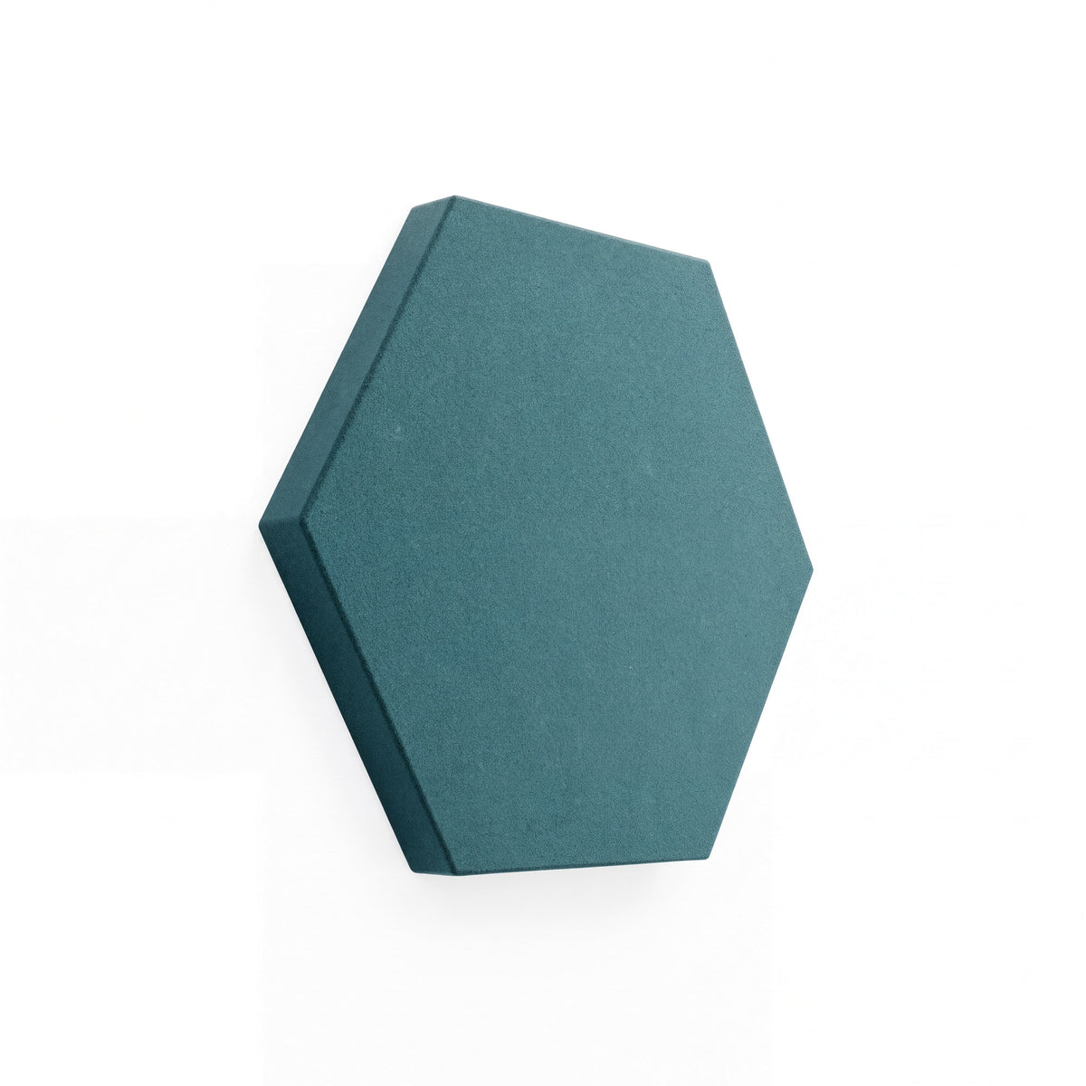 Velvet Hexa Akustikelement in Pacific Wave, Sechseck mit Samtoberfläche, Schrägansicht