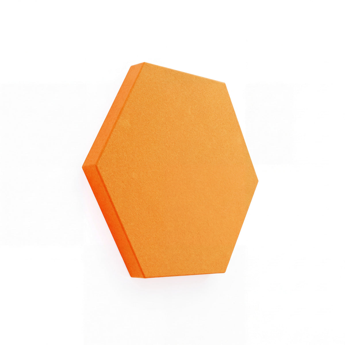 Velvet Hexa Akustikelement in Pumpkin, Sechseck mit Samtoberfläche, Schrägansicht