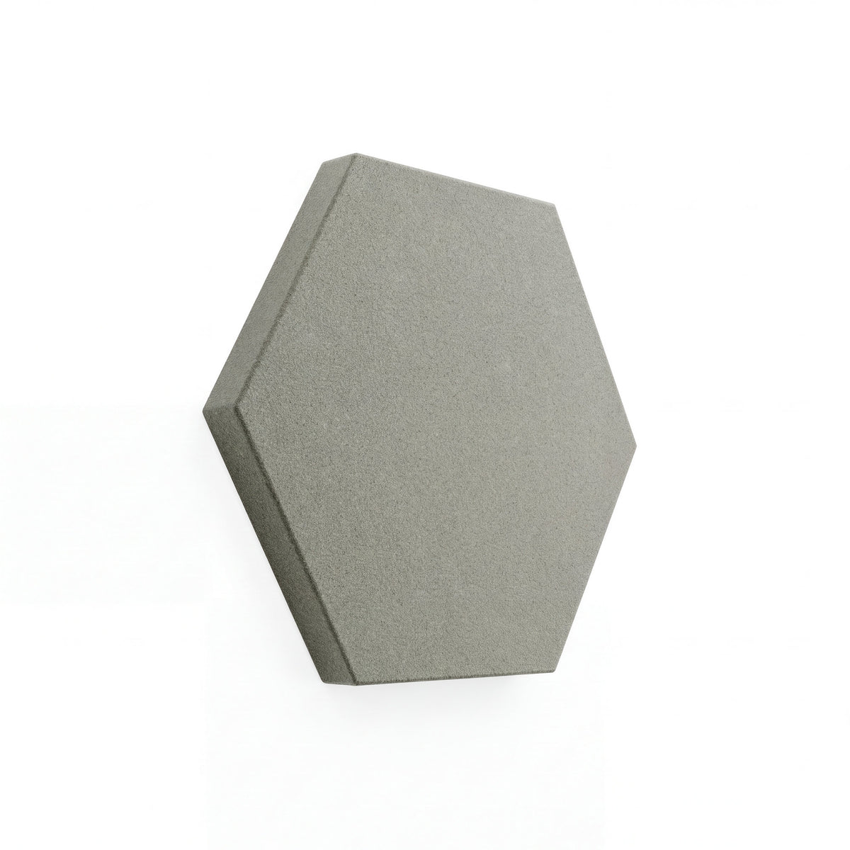 Velvet Hexa Akustikelement in Quartz, Sechseck mit Samtoberfläche, Schrägansicht