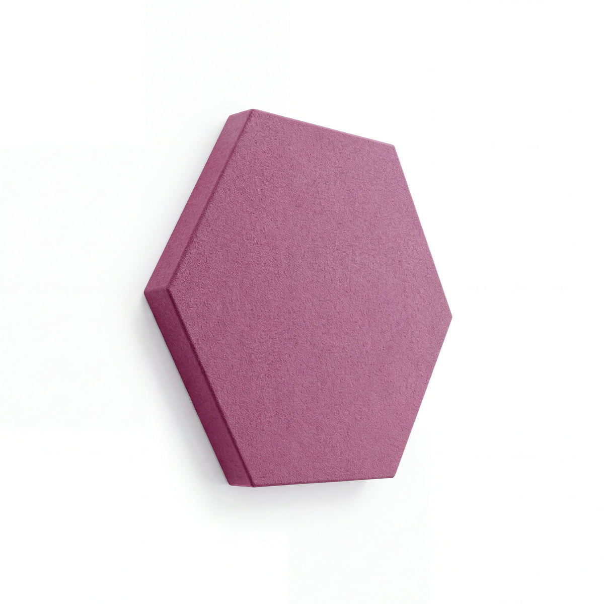 Velvet Hexa Akustikelement in Rose Blossom, Sechseck mit Samtoberfläche, Schrägansicht