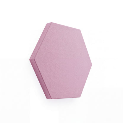 Velvet Hexa Akustikelement in Soft Pink, Sechseck mit Samtoberfläche, Schrägansicht