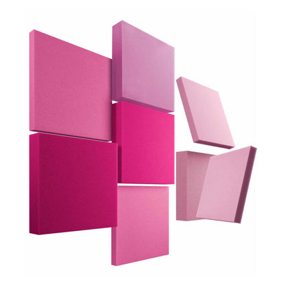 Velvet Pixel Shades (8er Set) in Magnolia: quadratische Akustikpaneele in Pink- und Rosétönen