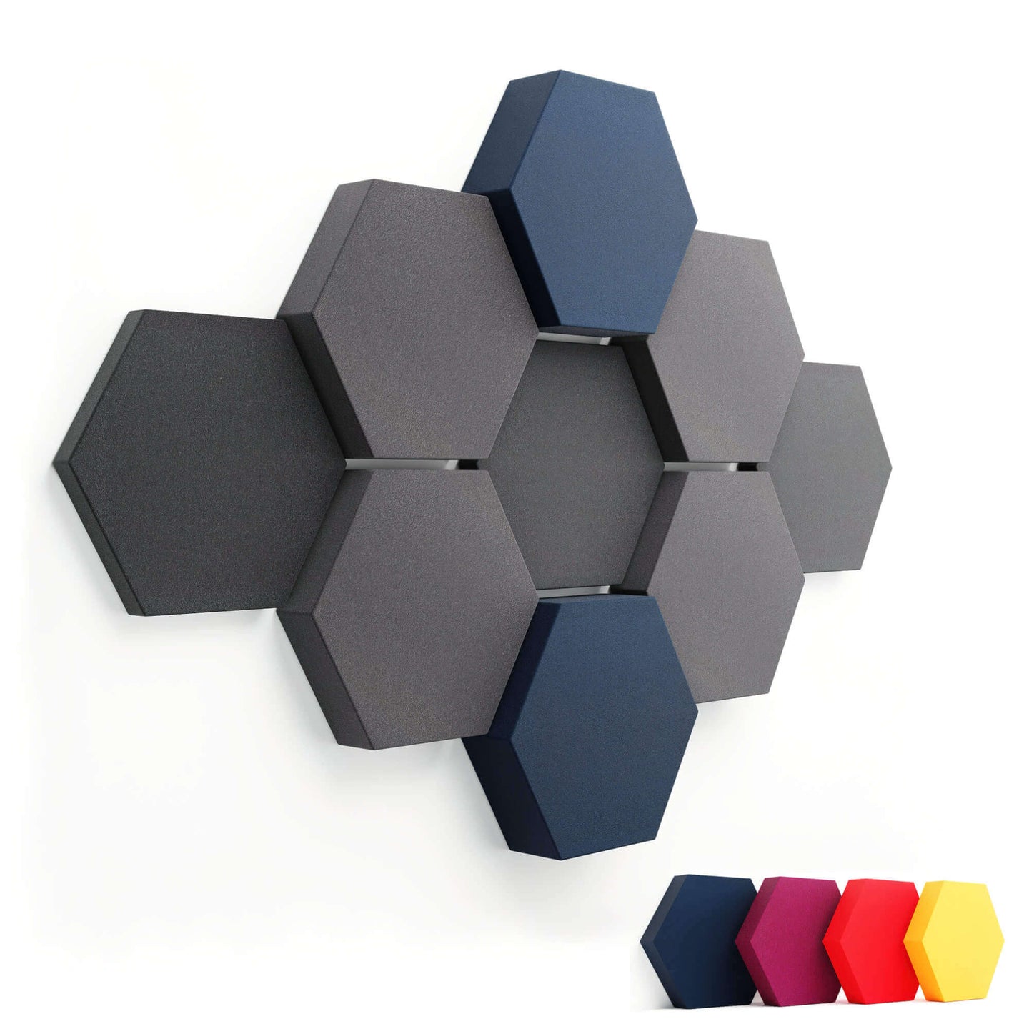 schallabsorber hexagon velvet dark blue blau fennext