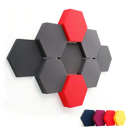 schallabsorber hexagon velvet dark red rot fennext