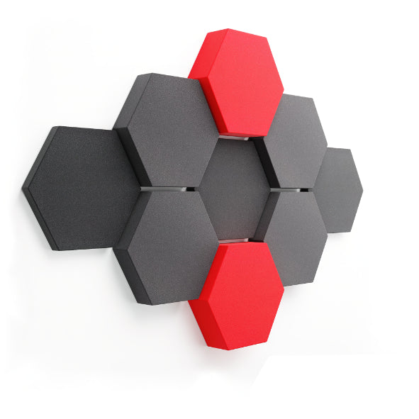 fennext schallabsorber hexagon velvet dark red