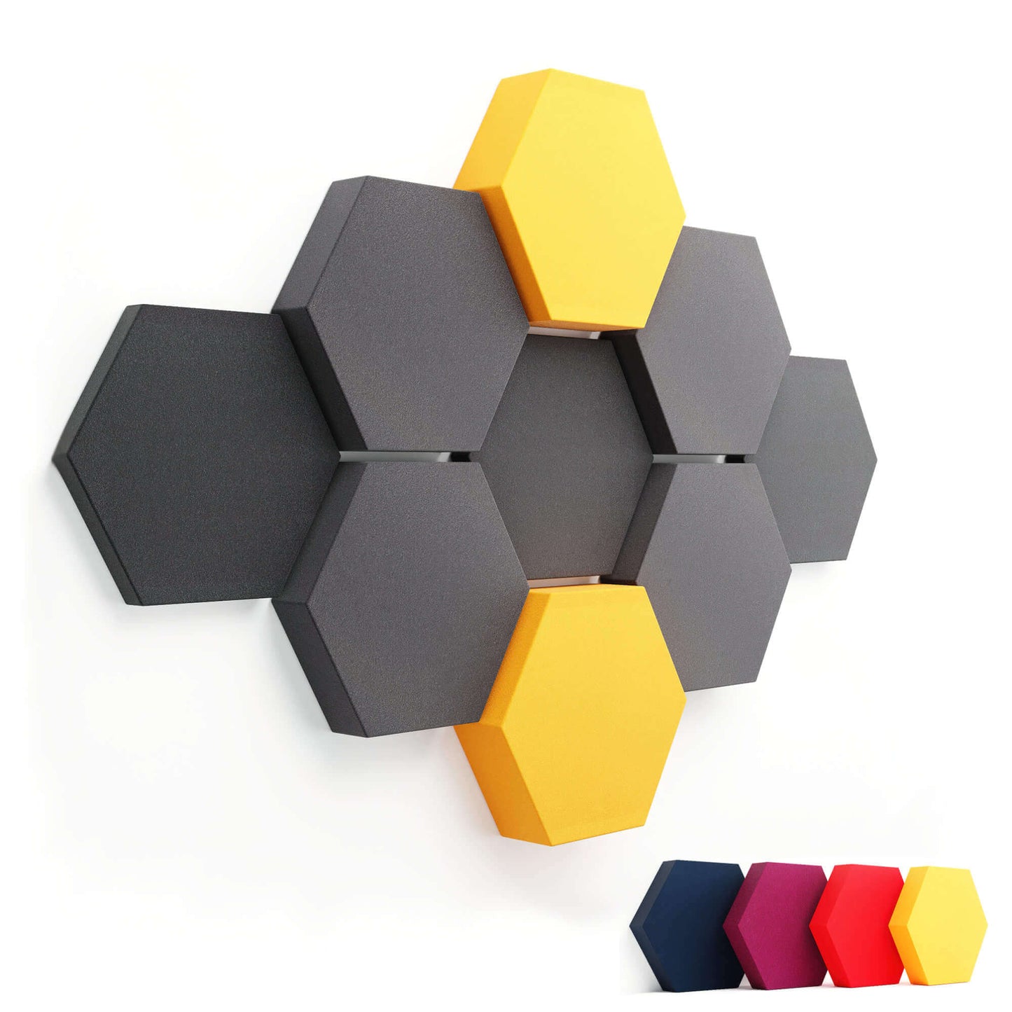 schallabsorber hexagon velvet dark yellow gelb fennext