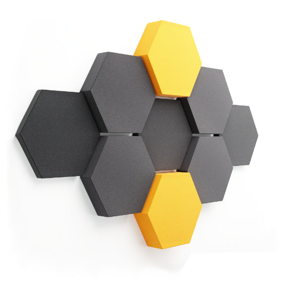 fennext schallabsorber hexagon velvet dark yellow