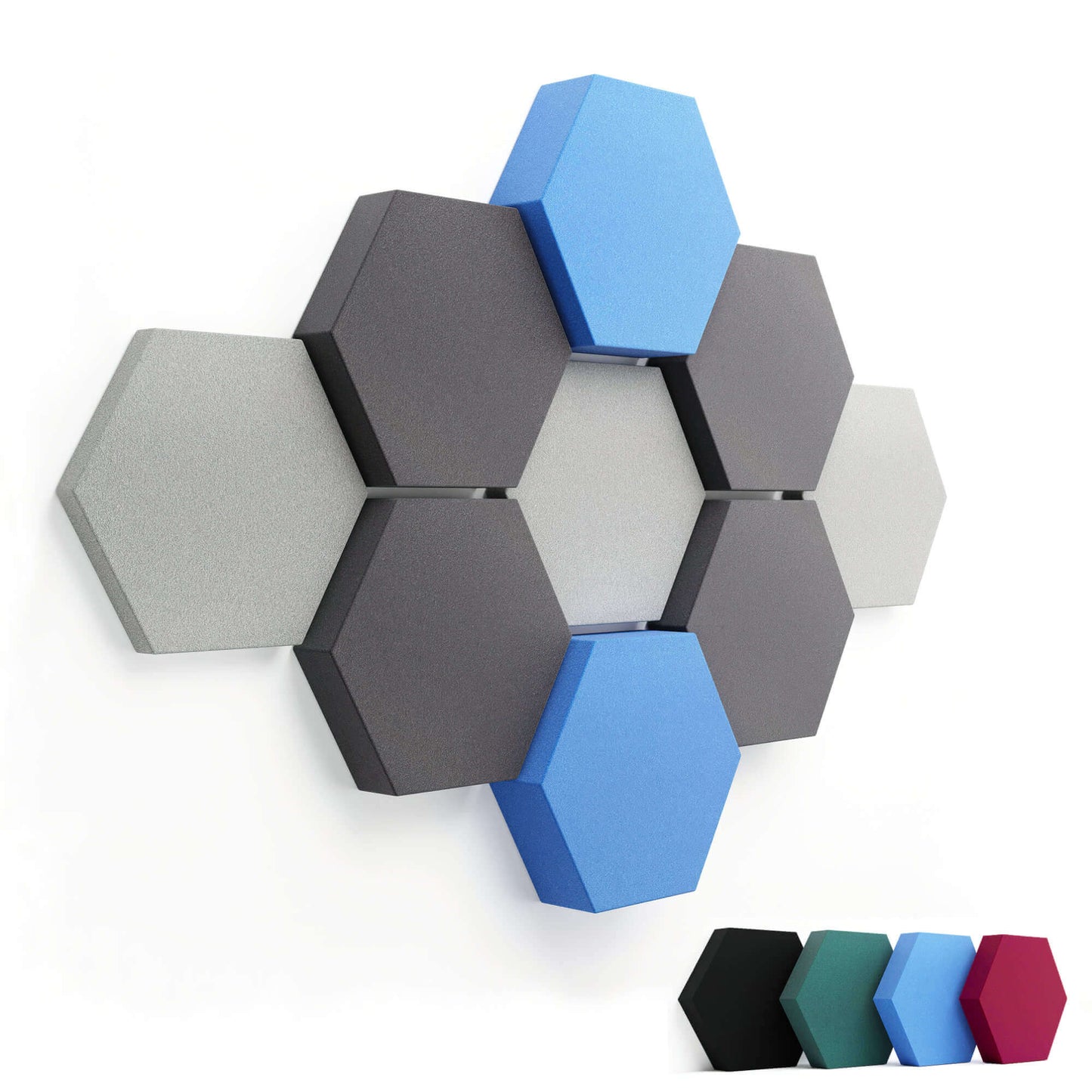 schallabsorber hexagon velvet light blue blau fennext