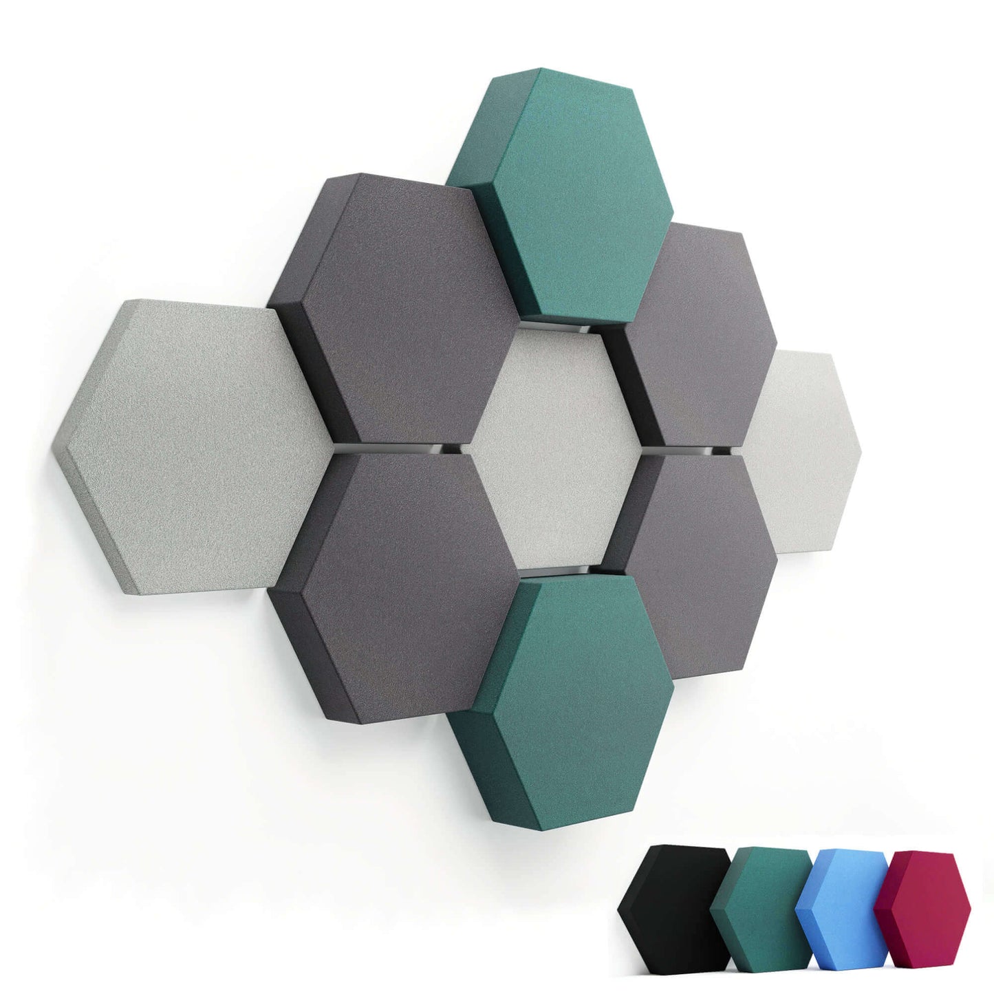 schallabsorber hexagon velvet light green grün fennext