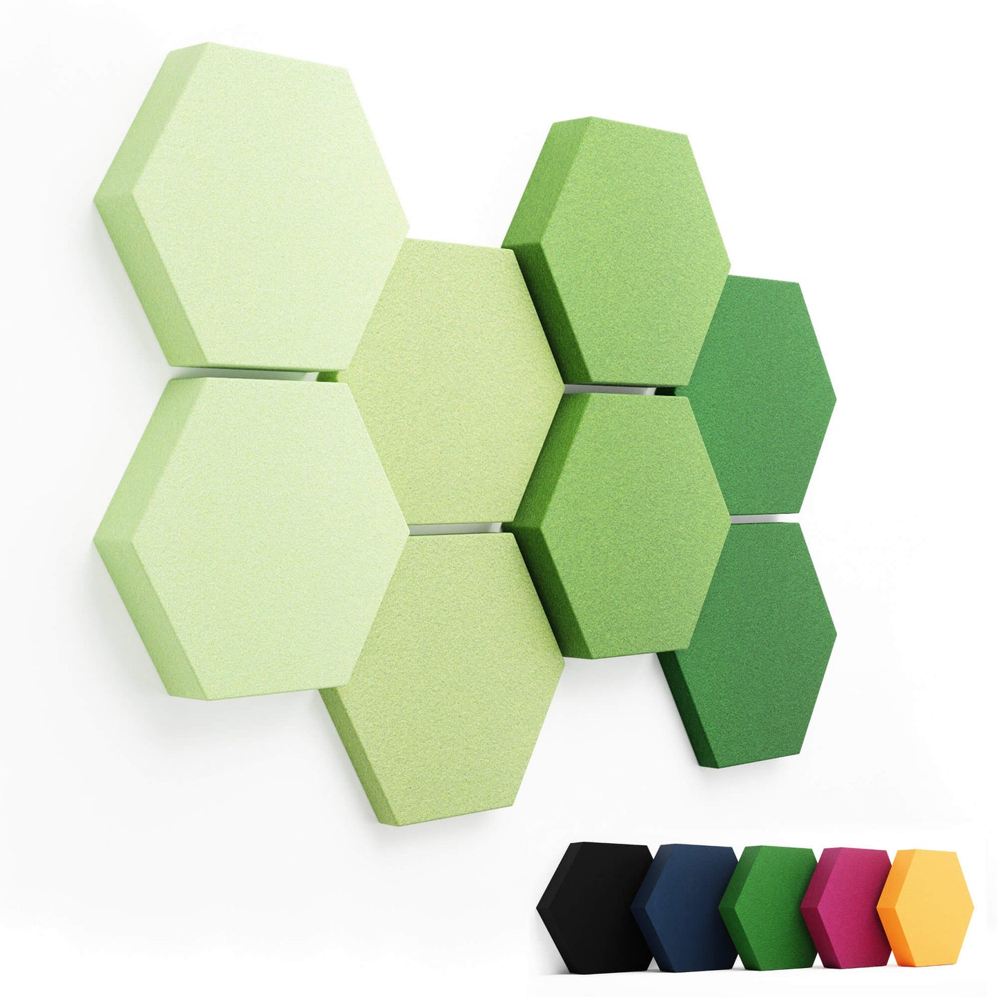 schallabsorber hexagon velvet shades green grün fennext