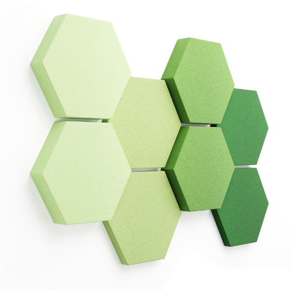 fennext schallabsorber hexagon velvet green shades