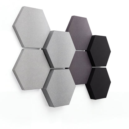 Velvet Hexa Shades 8er-Set in Stony, Sechseck-Cluster mit Verlauf von Hellgrau zu Anthrazit
